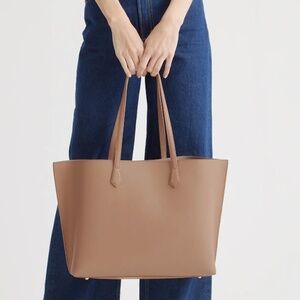 Quince Tan Structured Leather Tote